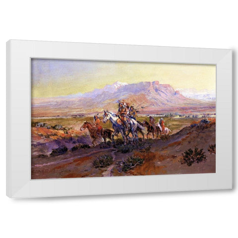 The Forked Trail White Modern Wood Framed Art Print by Russell, Charles Marion