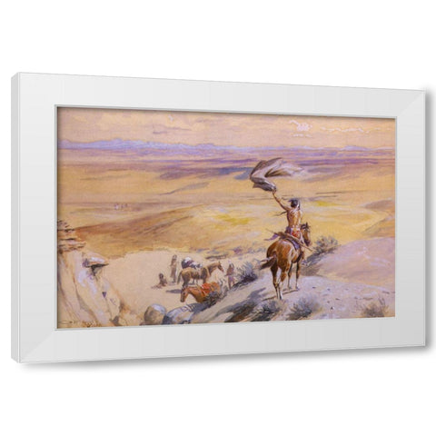The Signal White Modern Wood Framed Art Print by Russell, Charles Marion