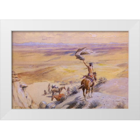 The Signal White Modern Wood Framed Art Print by Russell, Charles Marion