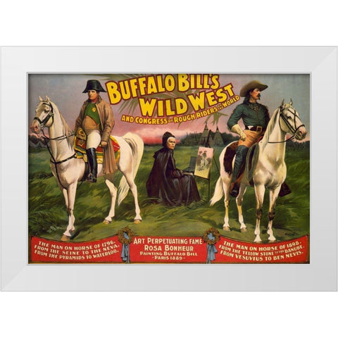 Congress of Rough Riders of the World White Modern Wood Framed Art Print by Buffalo Bills Wild West Show Poster