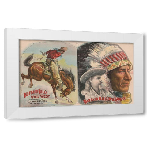 Inside Program White Modern Wood Framed Art Print by Buffalo Bills Wild West Show Poster