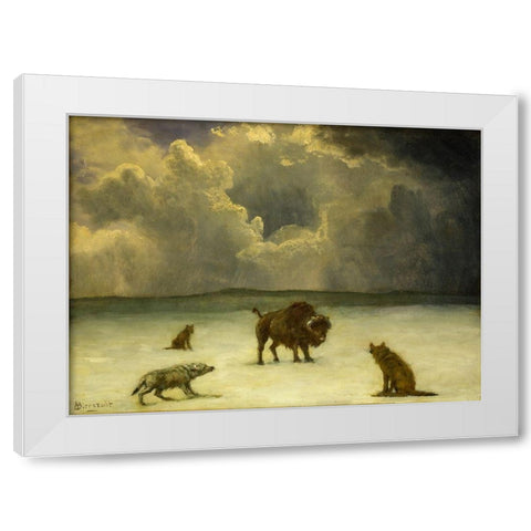 Trapped White Modern Wood Framed Art Print by Bierstadt, Albert