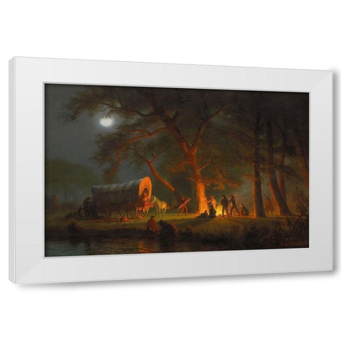 Oregon Trail White Modern Wood Framed Art Print by Bierstadt, Albert