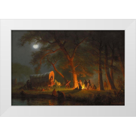 Oregon Trail White Modern Wood Framed Art Print by Bierstadt, Albert