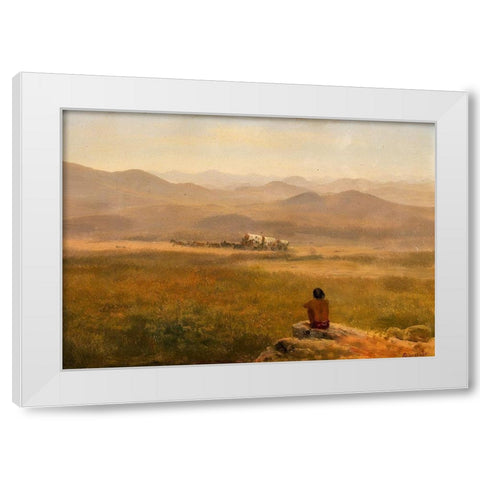 The Lookout White Modern Wood Framed Art Print by Bierstadt, Albert