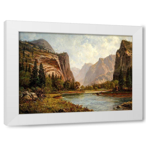 Gates of the Yosemite White Modern Wood Framed Art Print by Bierstadt, Albert