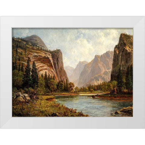 Gates of the Yosemite White Modern Wood Framed Art Print by Bierstadt, Albert