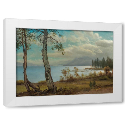 Lake Tahoe White Modern Wood Framed Art Print by Bierstadt, Albert
