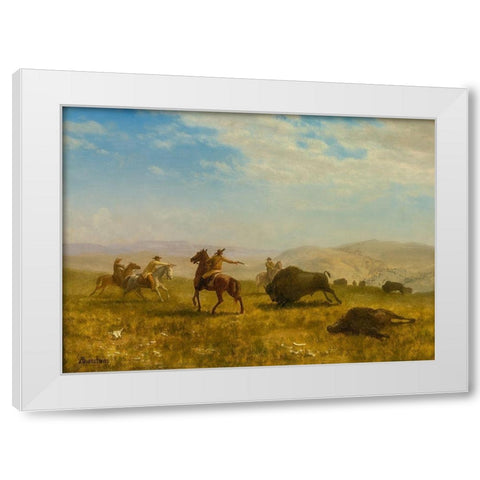 The Wild West White Modern Wood Framed Art Print by Bierstadt, Albert