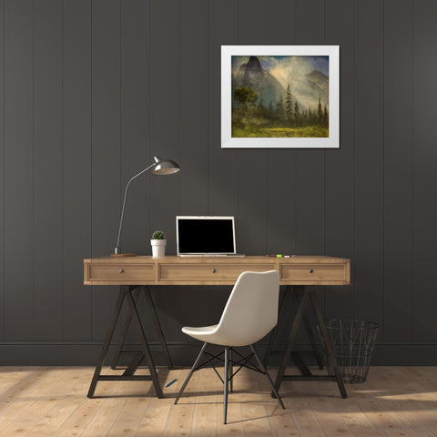 Yosemite Valley White Modern Wood Framed Art Print by Bierstadt, Albert