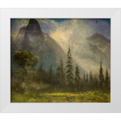 Yosemite Valley White Modern Wood Framed Art Print by Bierstadt, Albert