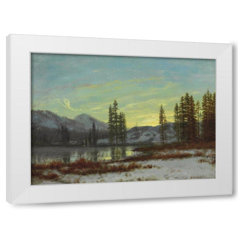 Snow in the Rockies White Modern Wood Framed Art Print by Bierstadt, Albert