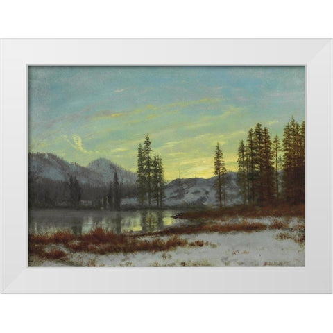 Snow in the Rockies White Modern Wood Framed Art Print by Bierstadt, Albert