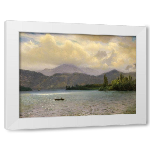 Lake Tahoe, California White Modern Wood Framed Art Print by Bierstadt, Albert
