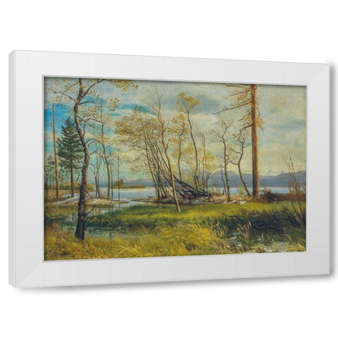 Lake Tahoe White Modern Wood Framed Art Print by Bierstadt, Albert