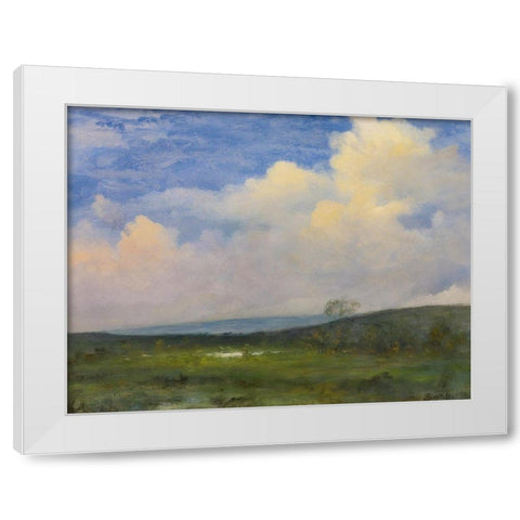 Clouds Over California White Modern Wood Framed Art Print by Bierstadt, Albert