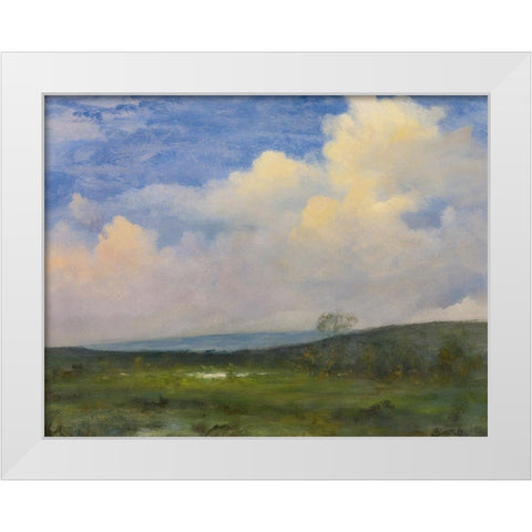 Clouds Over California White Modern Wood Framed Art Print by Bierstadt, Albert