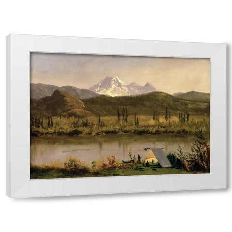Mount Baker, Washington, from the Frazier River White Modern Wood Framed Art Print by Bierstadt, Albert