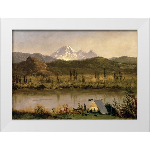 Mount Baker, Washington, from the Frazier River White Modern Wood Framed Art Print by Bierstadt, Albert
