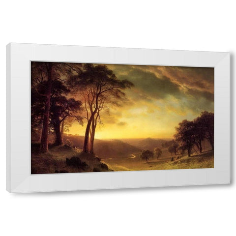 Sacramento River Valley White Modern Wood Framed Art Print by Bierstadt, Albert