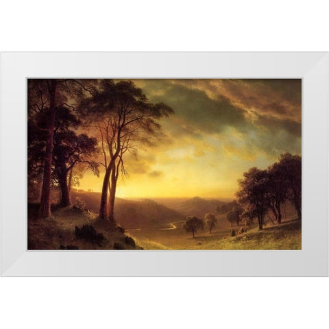 Sacramento River Valley White Modern Wood Framed Art Print by Bierstadt, Albert