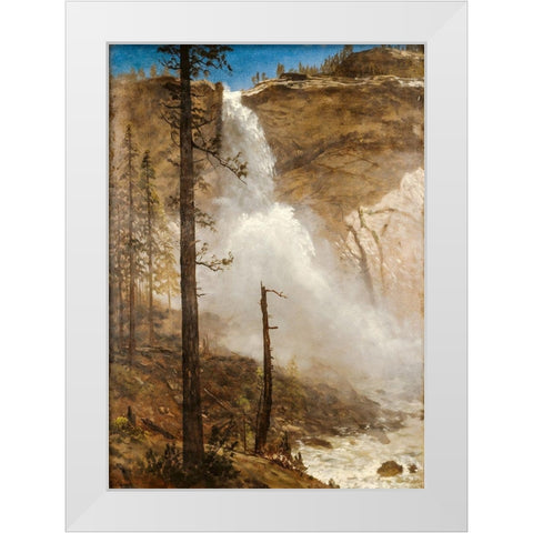 Falls of Yosemite White Modern Wood Framed Art Print by Bierstadt, Albert