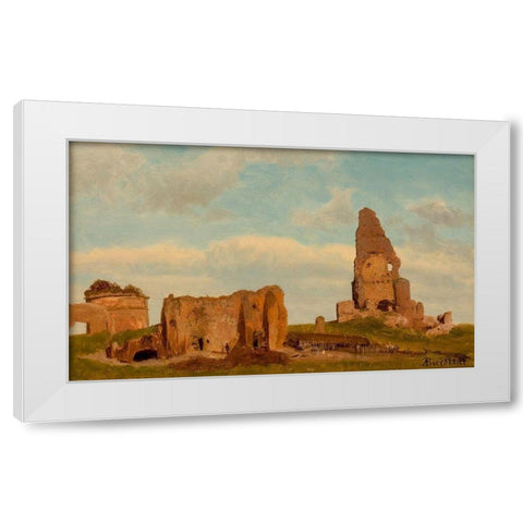 Ruins-Campagna of Rome White Modern Wood Framed Art Print by Bierstadt, Albert