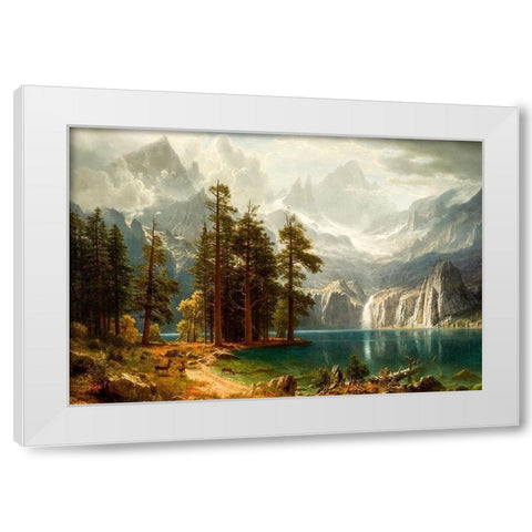 Sierra Nevada White Modern Wood Framed Art Print by Bierstadt, Albert