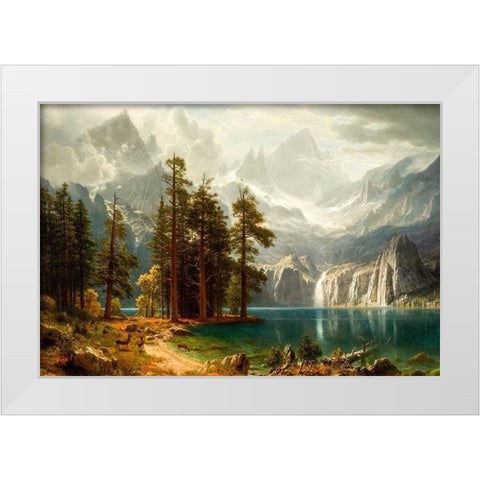 Sierra Nevada White Modern Wood Framed Art Print by Bierstadt, Albert