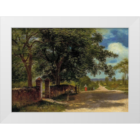 Street in Nassau White Modern Wood Framed Art Print by Bierstadt, Albert