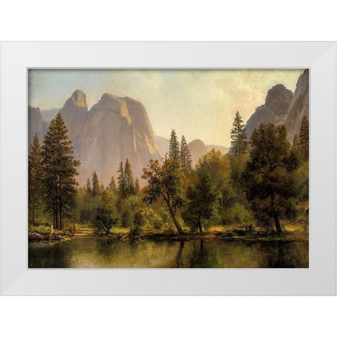 Cathedral Rocks, Yosemite Valley White Modern Wood Framed Art Print by Bierstadt, Albert