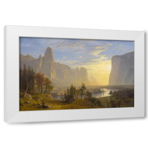 Yosemite Valley White Modern Wood Framed Art Print by Bierstadt, Albert