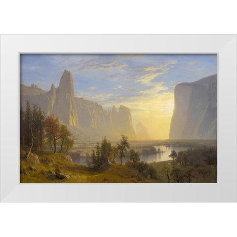 Yosemite Valley White Modern Wood Framed Art Print by Bierstadt, Albert
