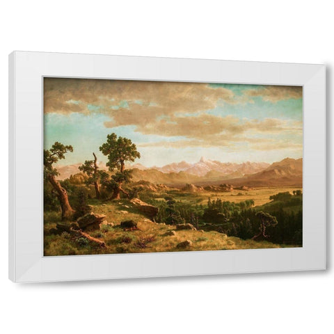Wind River Country White Modern Wood Framed Art Print by Bierstadt, Albert