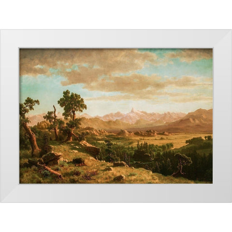 Wind River Country White Modern Wood Framed Art Print by Bierstadt, Albert