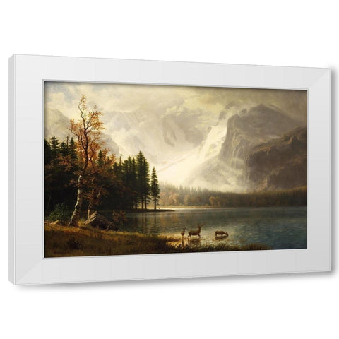 Estes Park, Colorado, Whytes Lake White Modern Wood Framed Art Print by Bierstadt, Albert
