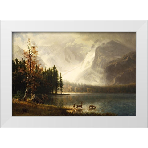 Estes Park, Colorado, Whytes Lake White Modern Wood Framed Art Print by Bierstadt, Albert