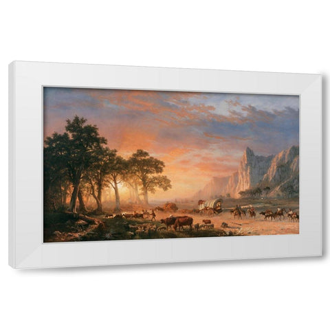 The Oregon Trail White Modern Wood Framed Art Print by Bierstadt, Albert