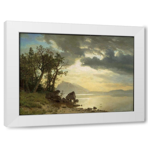 Lake Tahoe, California White Modern Wood Framed Art Print by Bierstadt, Albert