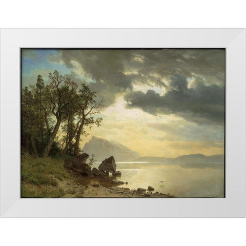 Lake Tahoe, California White Modern Wood Framed Art Print by Bierstadt, Albert