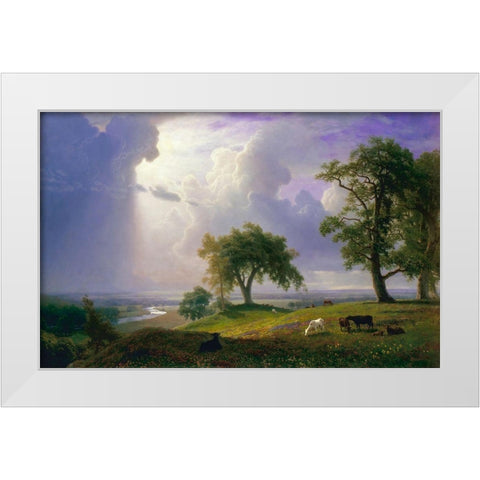 California Spring White Modern Wood Framed Art Print by Bierstadt, Albert