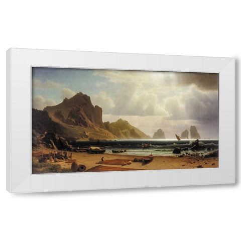 The Marina Piccola, Capri White Modern Wood Framed Art Print by Bierstadt, Albert