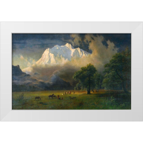 Mount Adams, Washington White Modern Wood Framed Art Print by Bierstadt, Albert