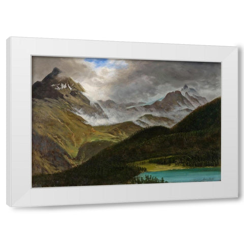Landscape White Modern Wood Framed Art Print by Bierstadt, Albert