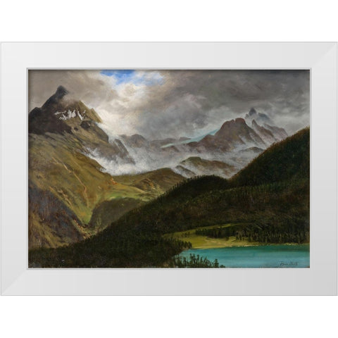 Landscape White Modern Wood Framed Art Print by Bierstadt, Albert