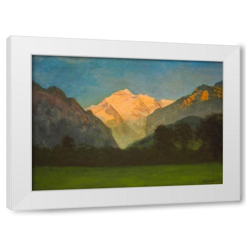 View of Glacier Park White Modern Wood Framed Art Print by Bierstadt, Albert