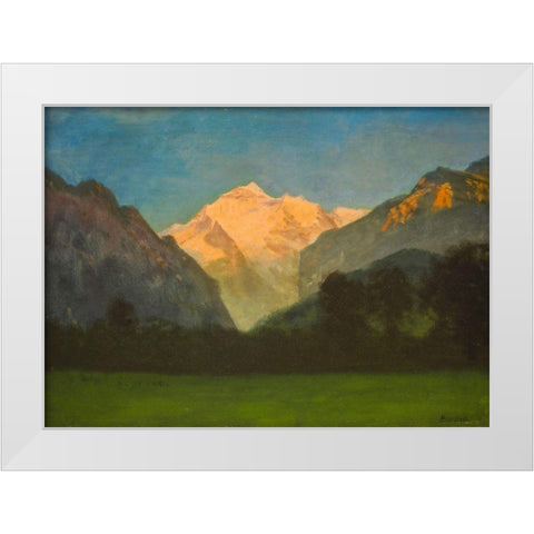 View of Glacier Park White Modern Wood Framed Art Print by Bierstadt, Albert