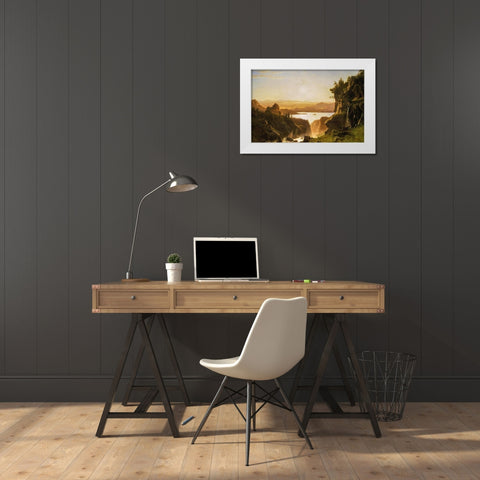Island Lake, Wind River Range, Wyoming White Modern Wood Framed Art Print by Bierstadt, Albert