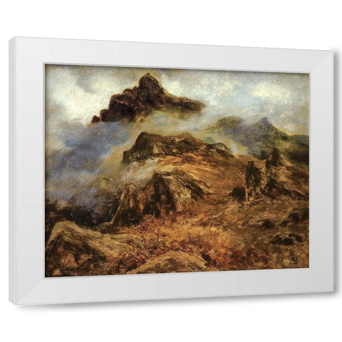 Study of Rocky Mountains White Modern Wood Framed Art Print by Bierstadt, Albert