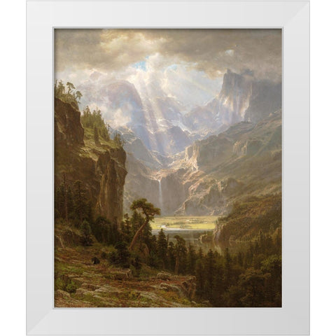 Rocky Mountains, Landers Peak White Modern Wood Framed Art Print by Bierstadt, Albert